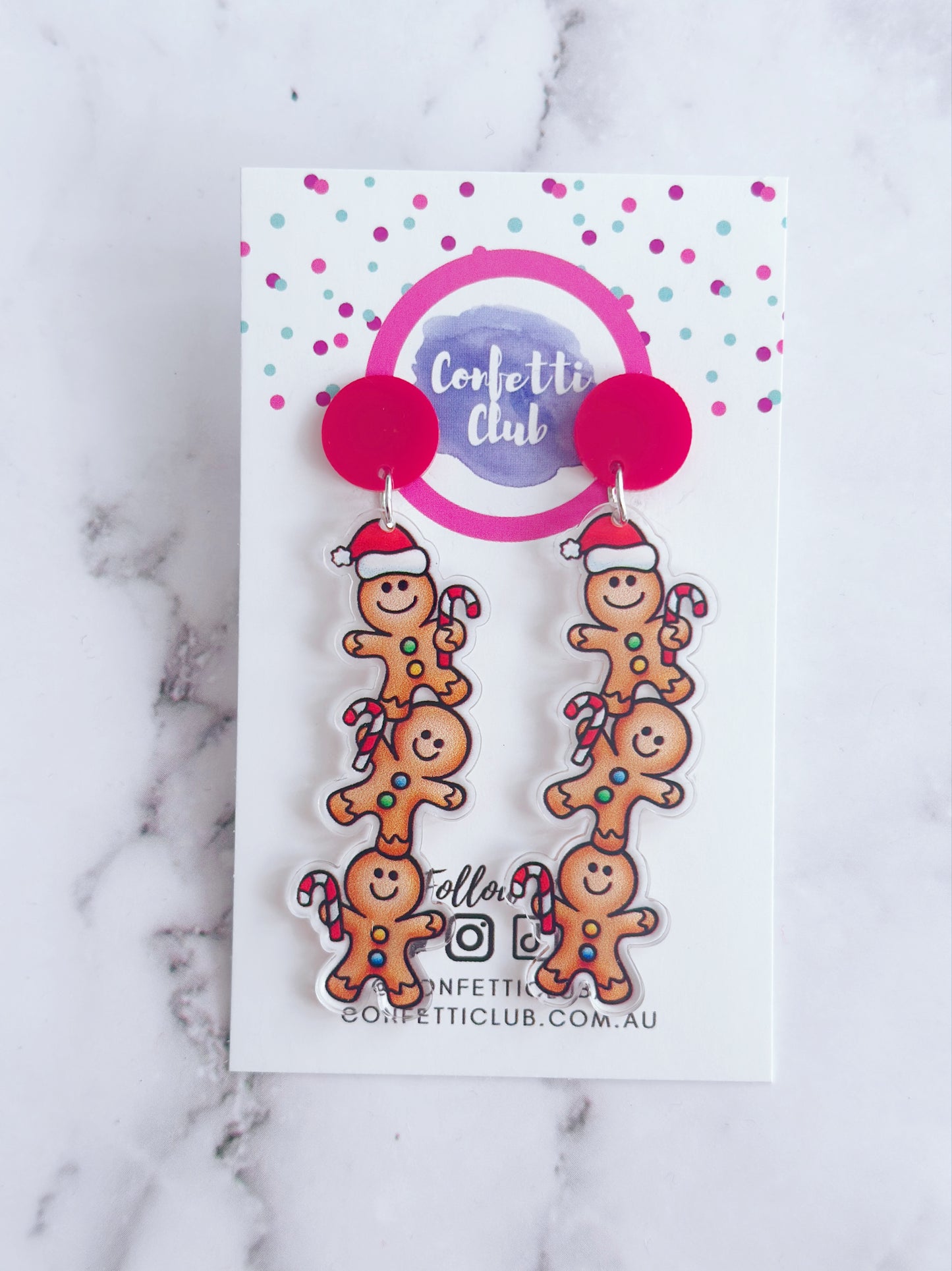 Gingerbread Man Stack Earrings