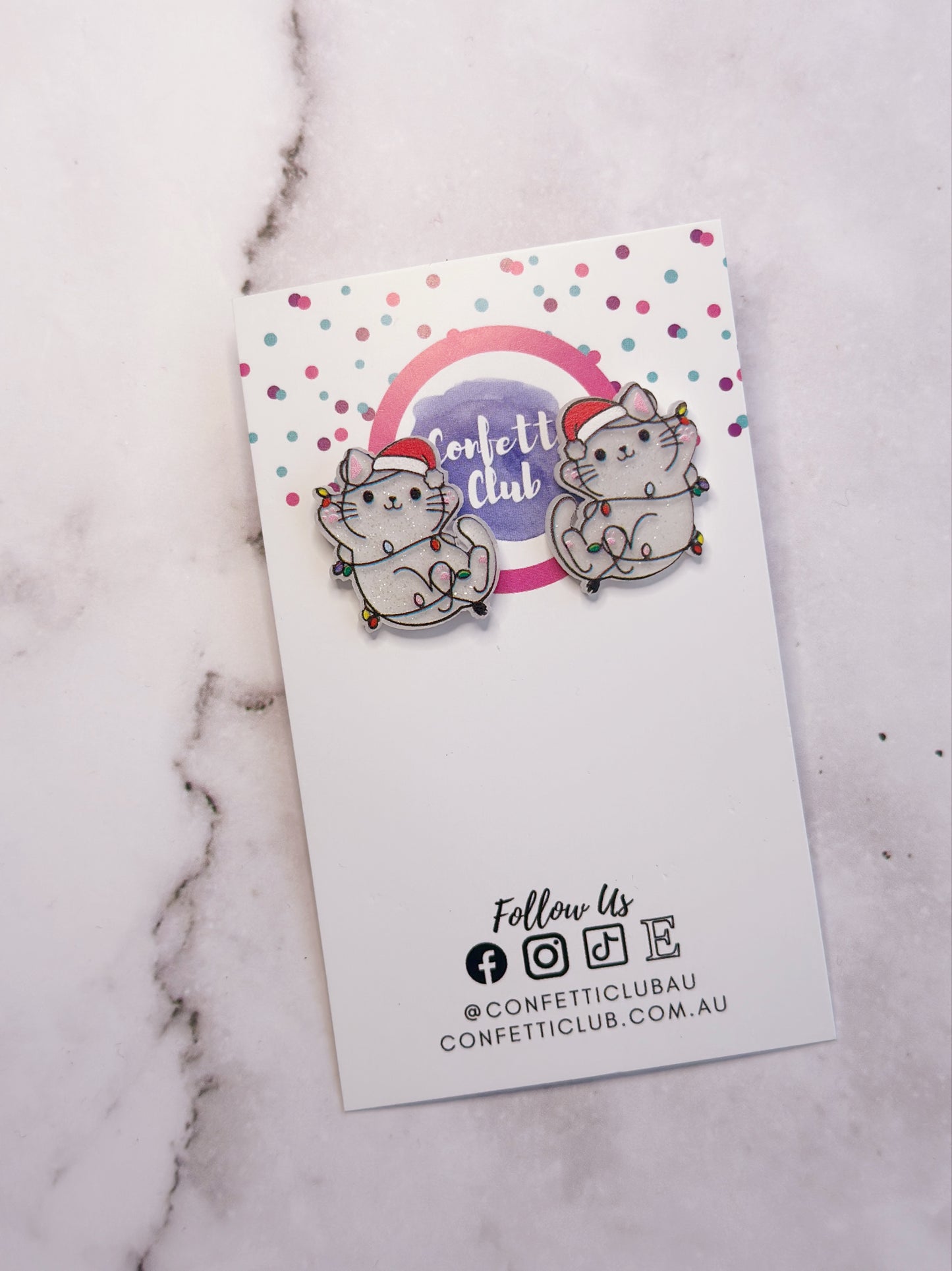 White Xmas Cat Stud