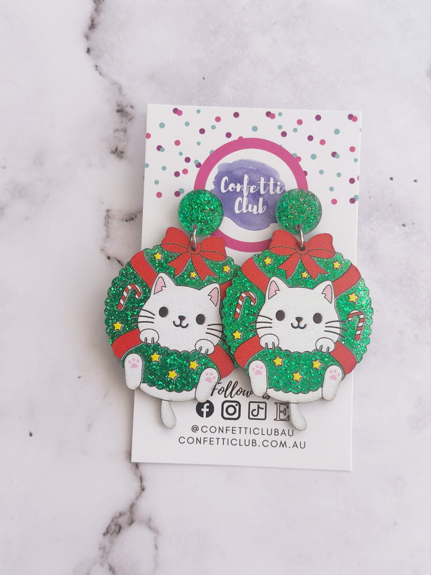 Christmas Kitty Cat Wreath